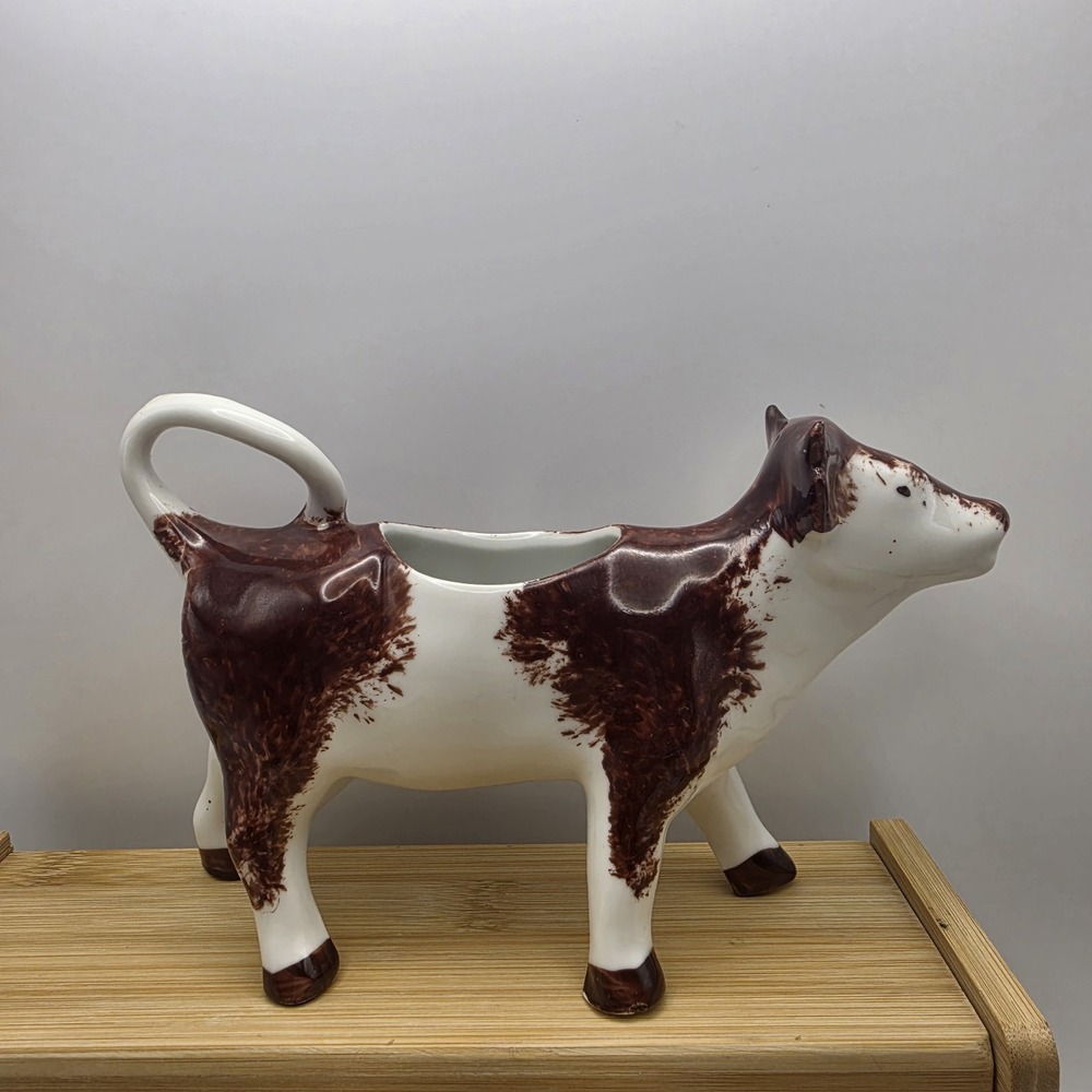 Vintage French Cow Creamer from LAMALLE New York Glazed Farmhouse Country Dairy - Picture 2 of 8